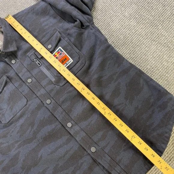 Red Bull KTM Racing Team Mens XXL Camo Quilted Lined Shirt Jacket Tiger Stripe - Picture 11 of 13